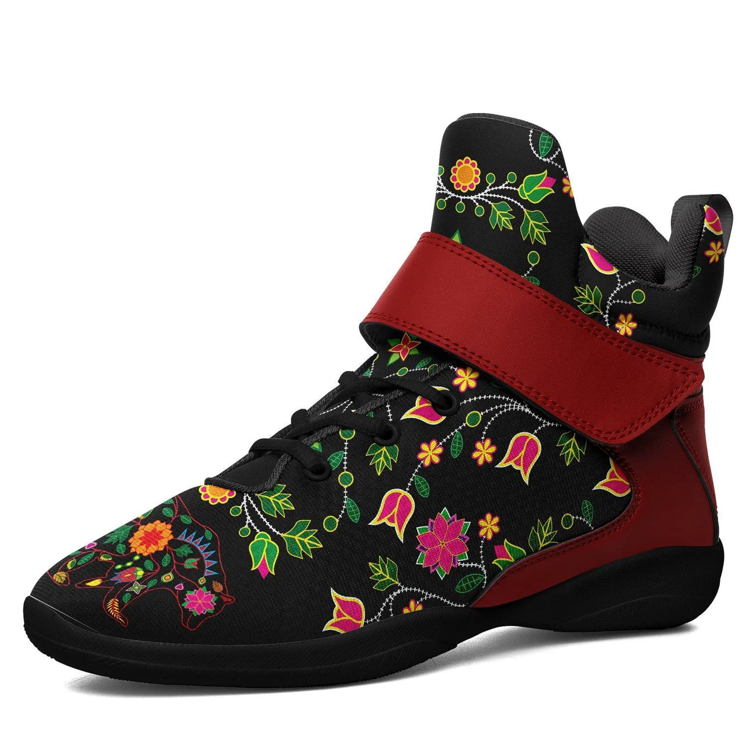 Floral Bear Ipottaa Basketball / Sport High Top Shoes - Black Sole