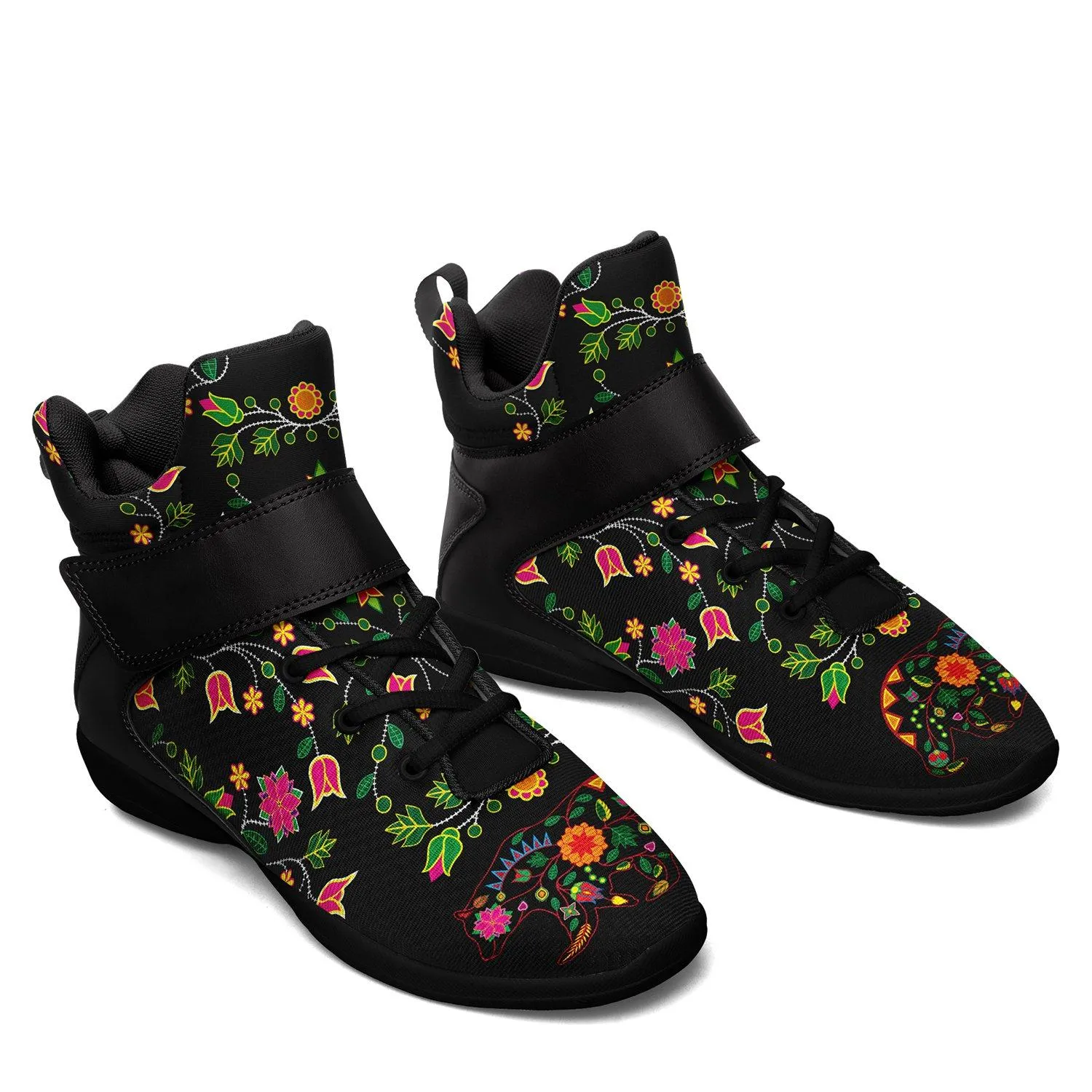 Floral Bear Ipottaa Basketball / Sport High Top Shoes