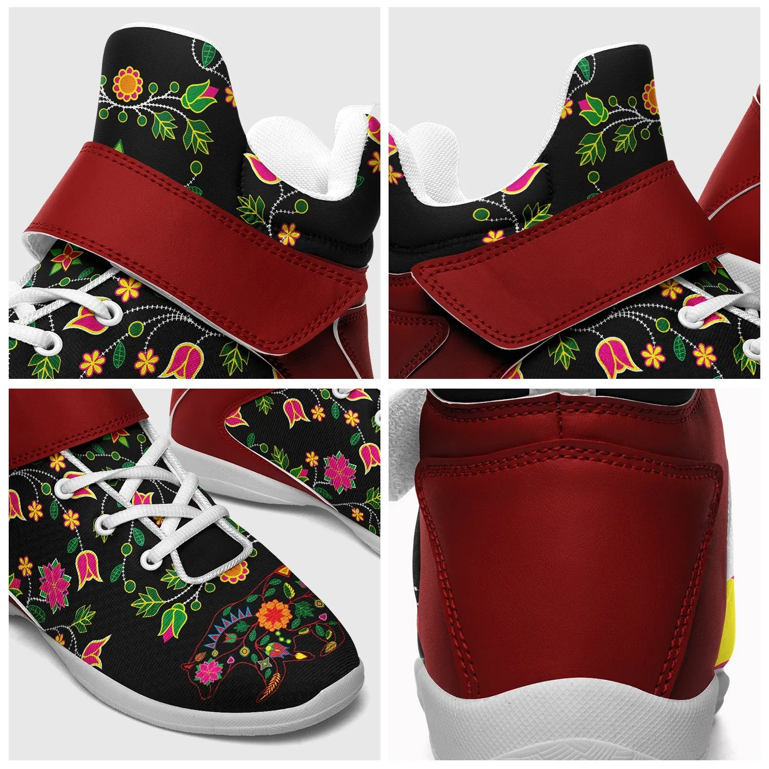 Floral Bear Ipottaa Basketball / Sport High Top Shoes