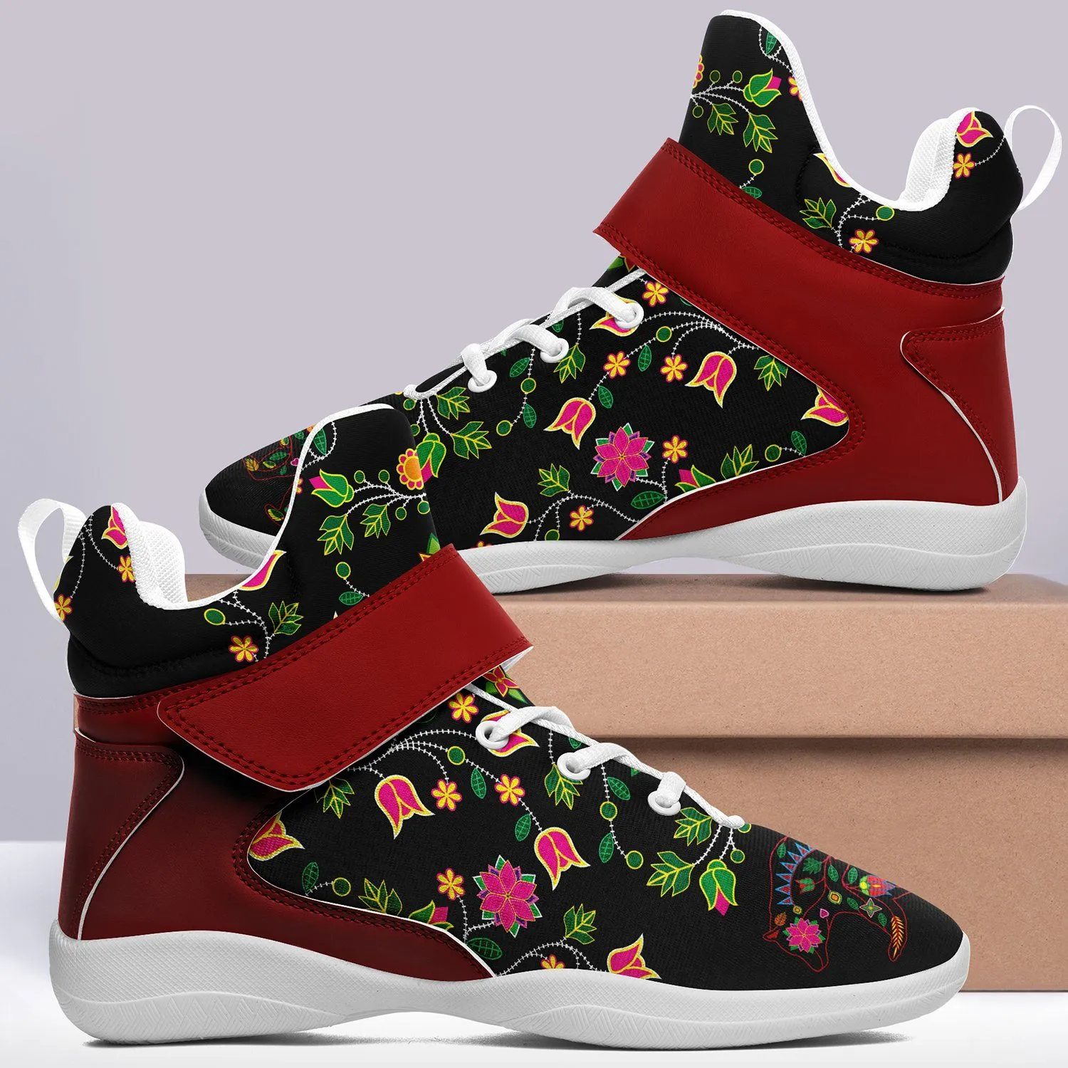 Floral Bear Ipottaa Basketball / Sport High Top Shoes