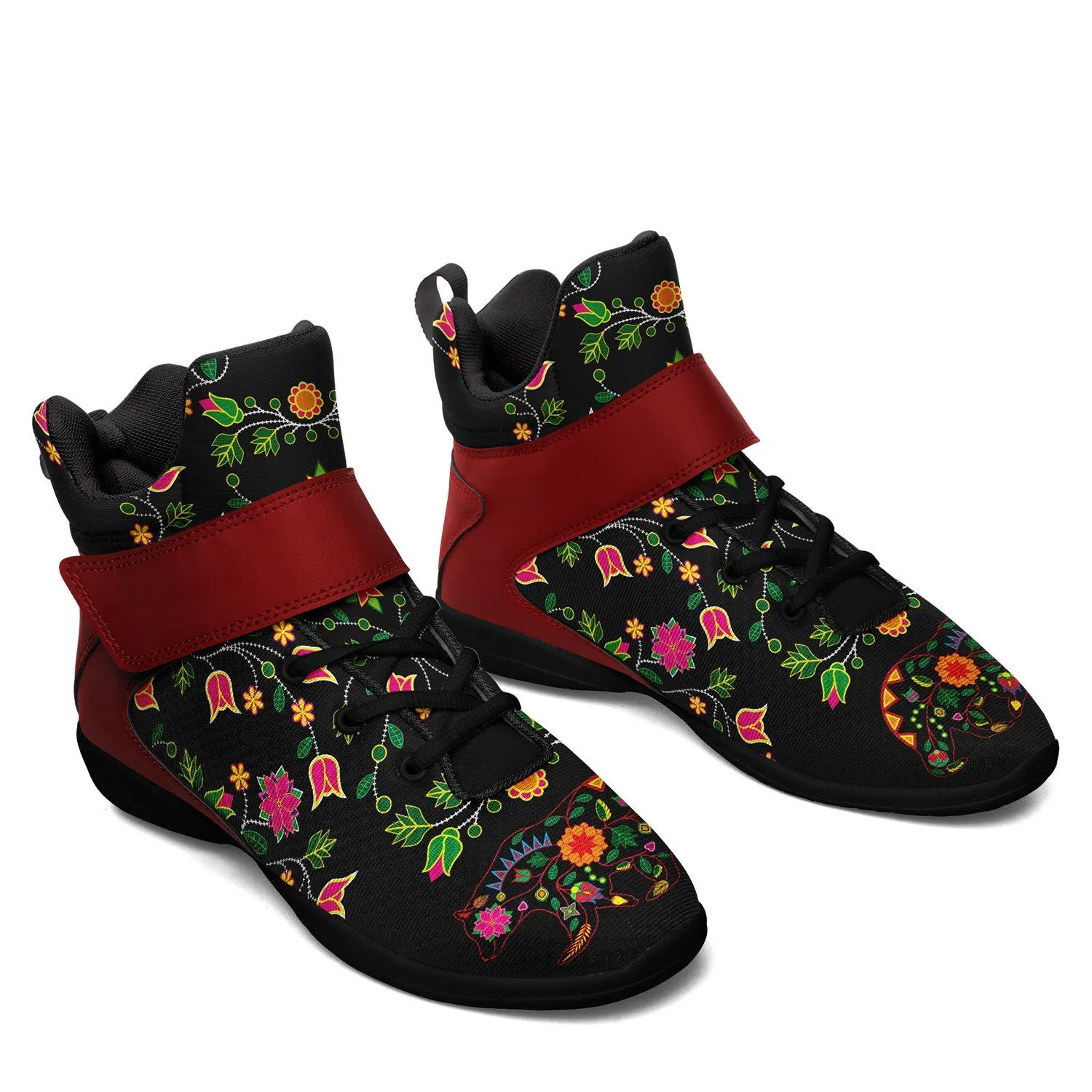 Floral Bear Ipottaa Basketball / Sport High Top Shoes