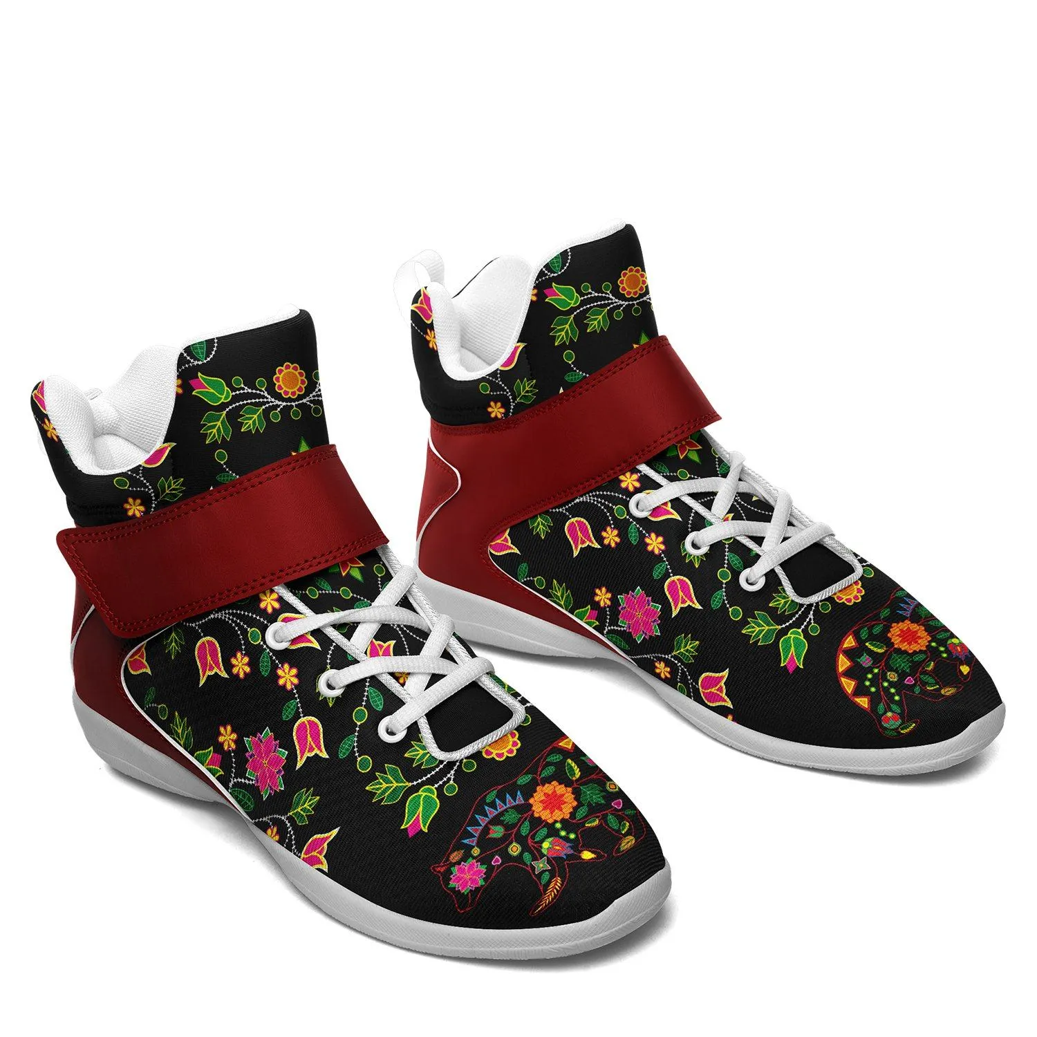 Floral Bear Ipottaa Basketball / Sport High Top Shoes