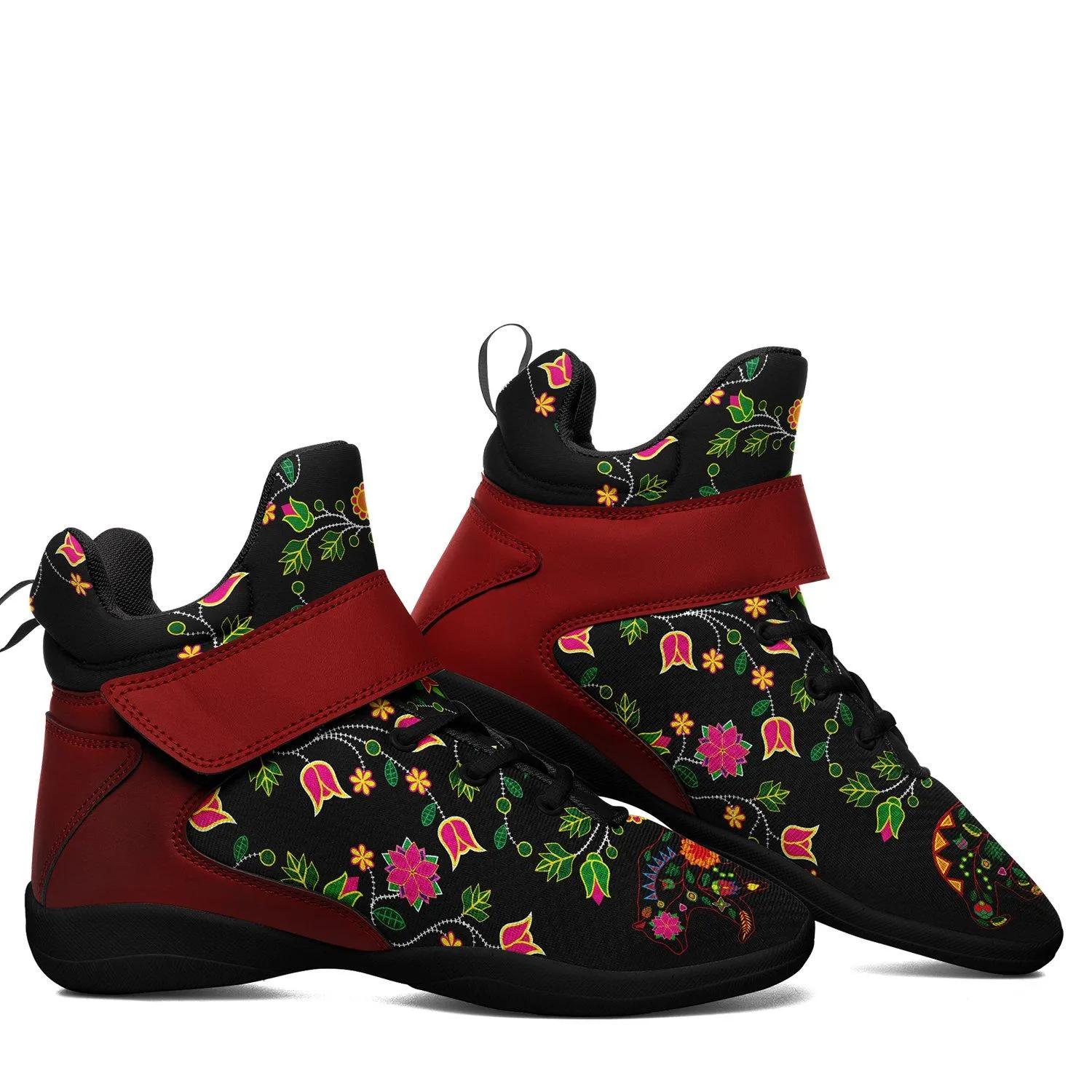 Floral Bear Ipottaa Basketball / Sport High Top Shoes