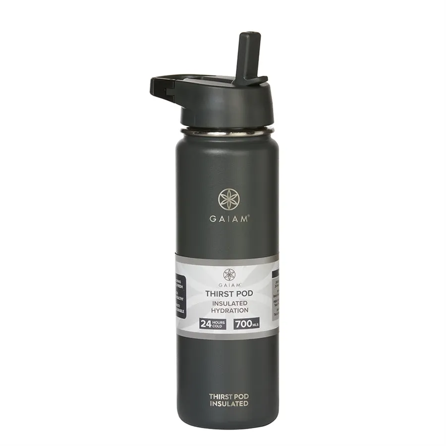 Gaiam Thirst Pod 700ml Insulated Waterbottle Black