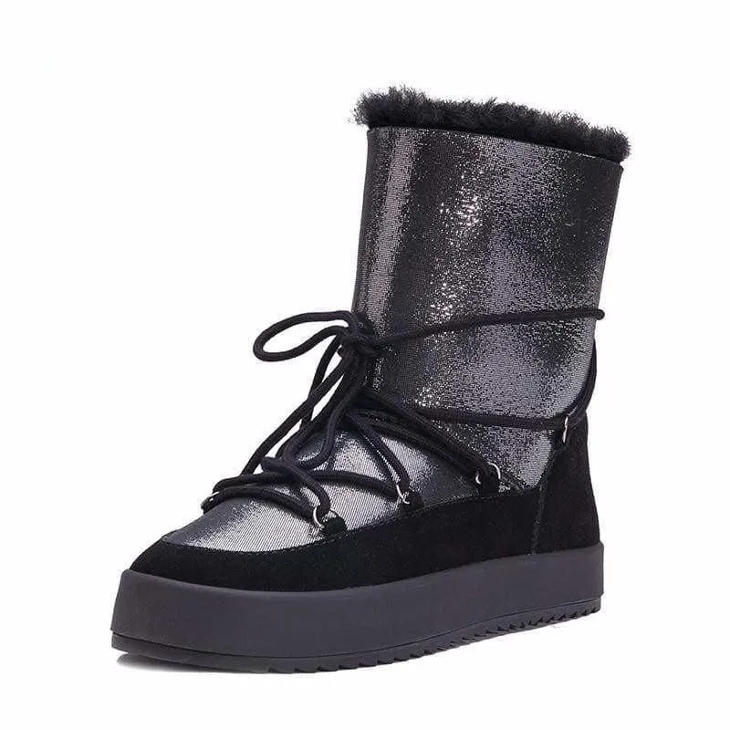 Genuine Shearling Snowboots Booties