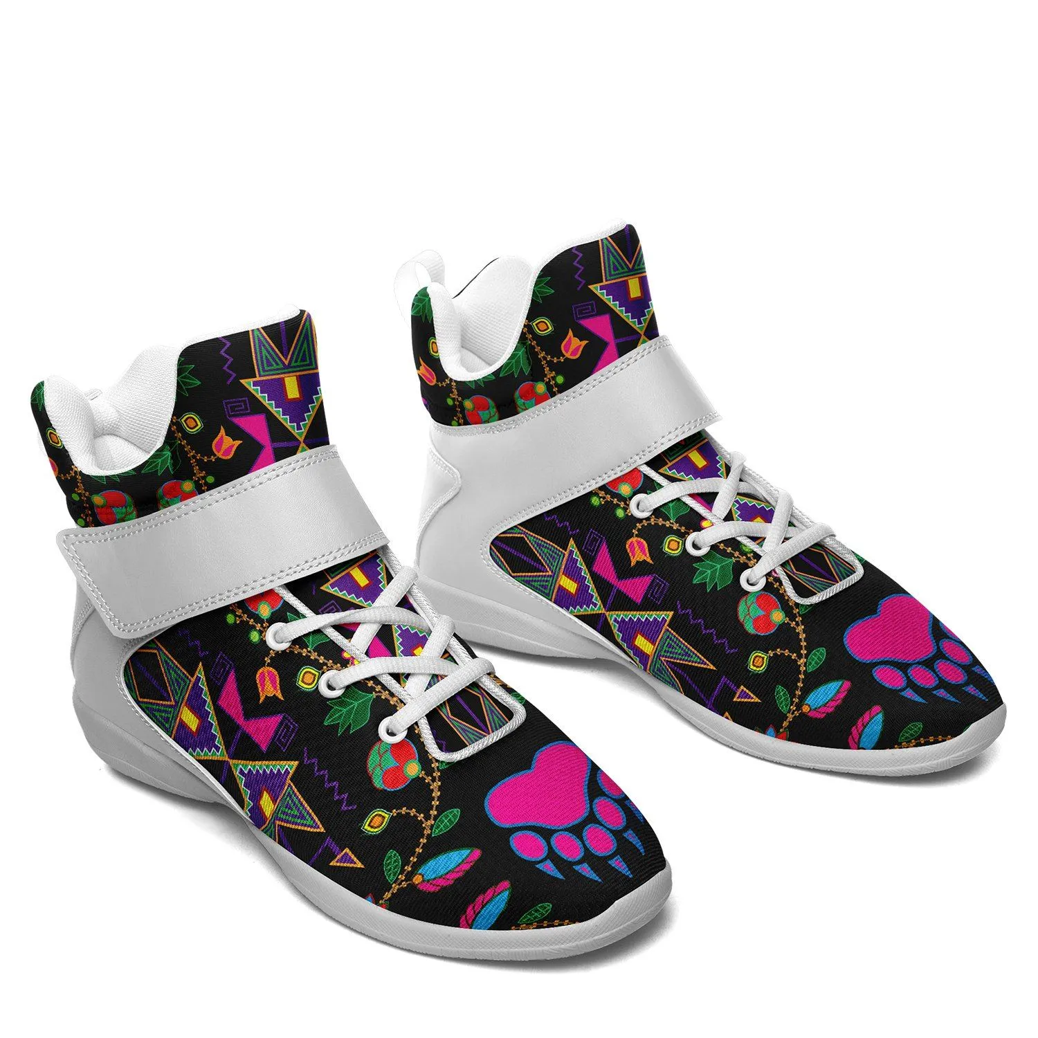 Geometric Floral Fall Black Ipottaa Basketball / Sport High Top Shoes