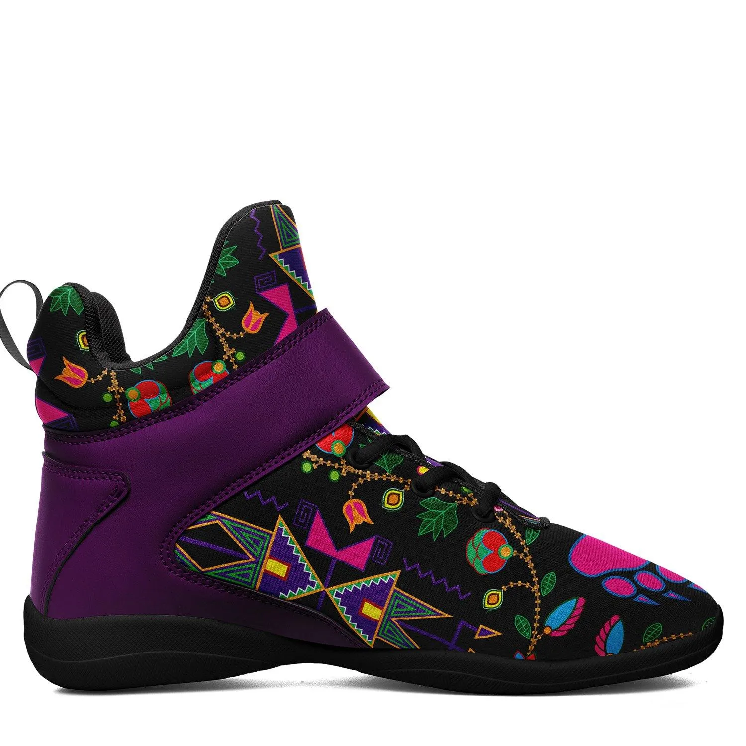 Geometric Floral Fall Black Ipottaa Basketball / Sport High Top Shoes