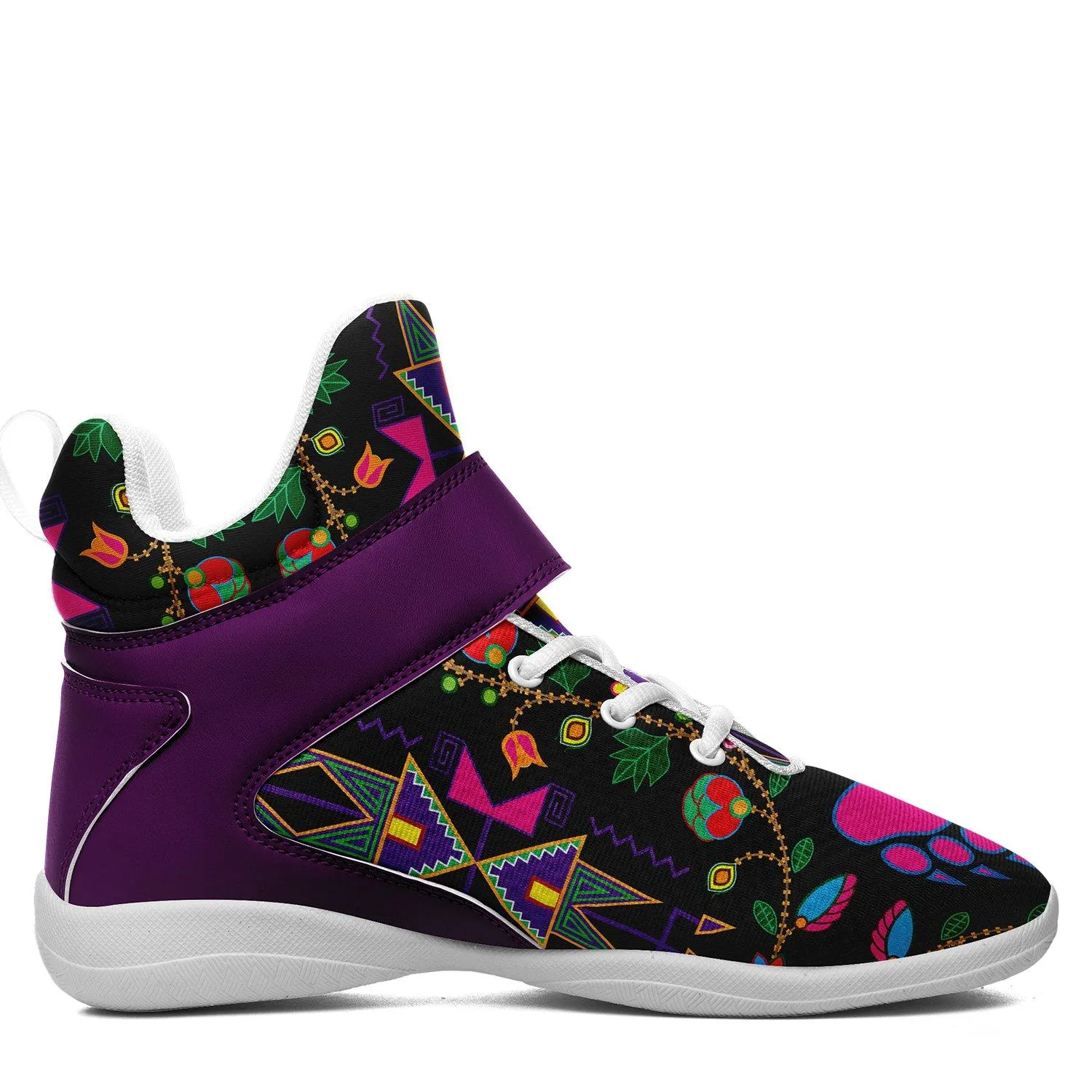 Geometric Floral Fall Black Ipottaa Basketball / Sport High Top Shoes