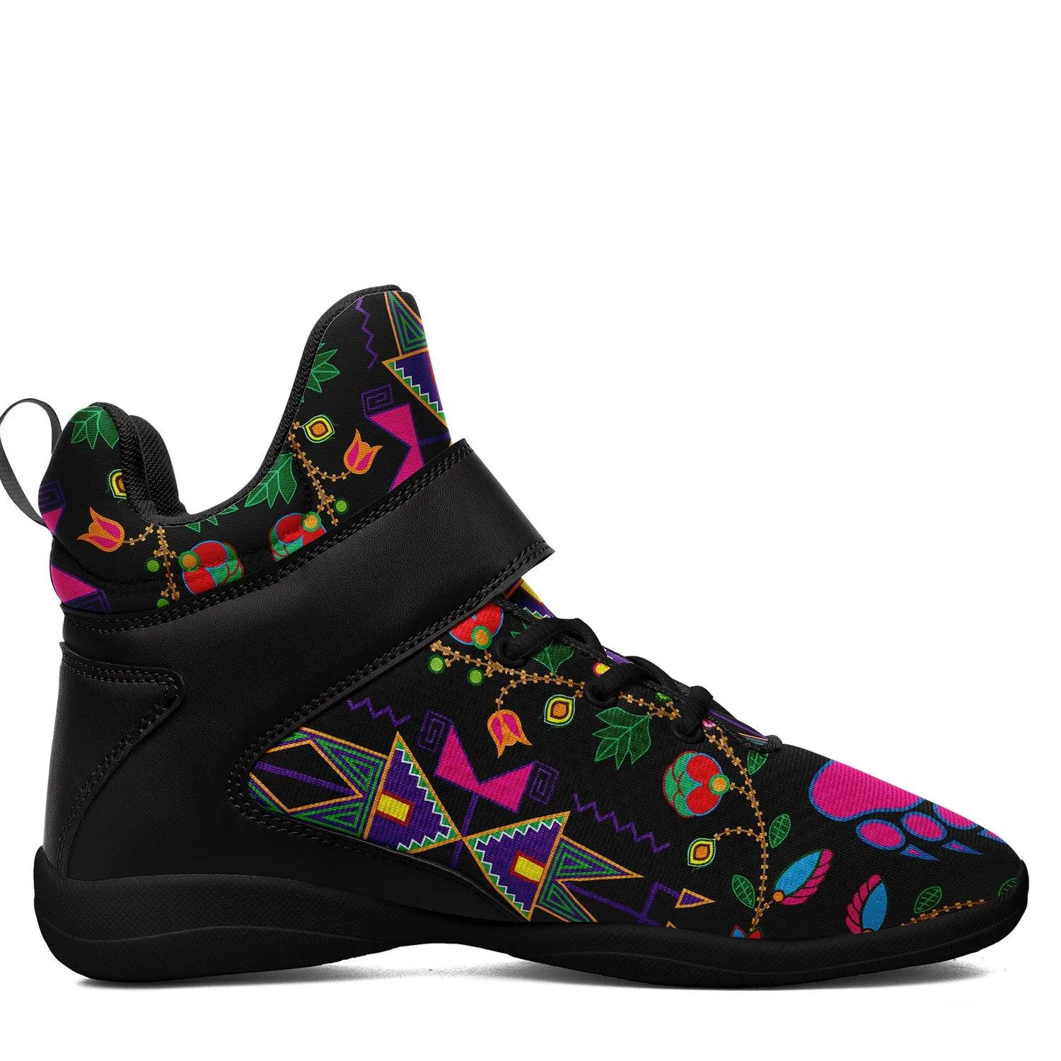 Geometric Floral Fall Black Ipottaa Basketball / Sport High Top Shoes