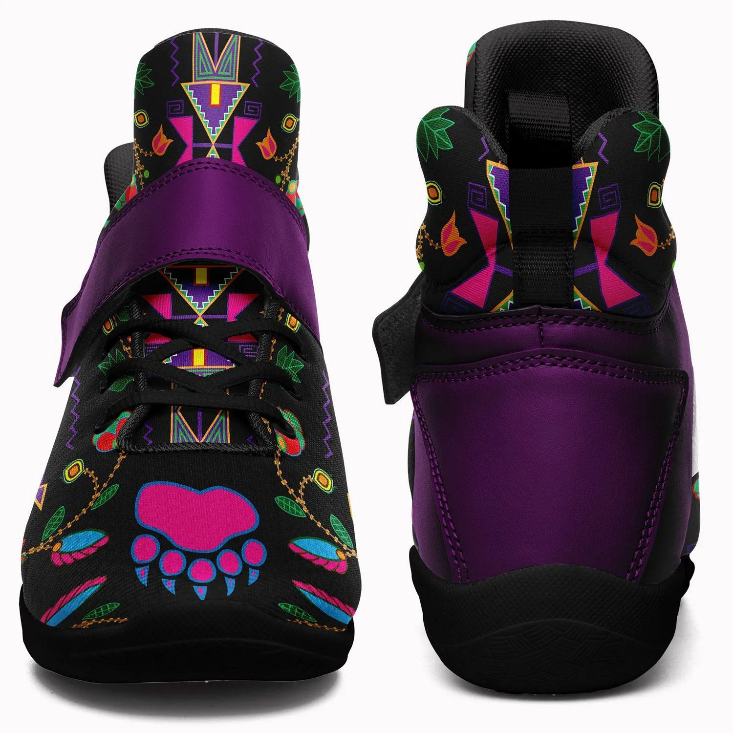 Geometric Floral Fall Black Ipottaa Basketball / Sport High Top Shoes