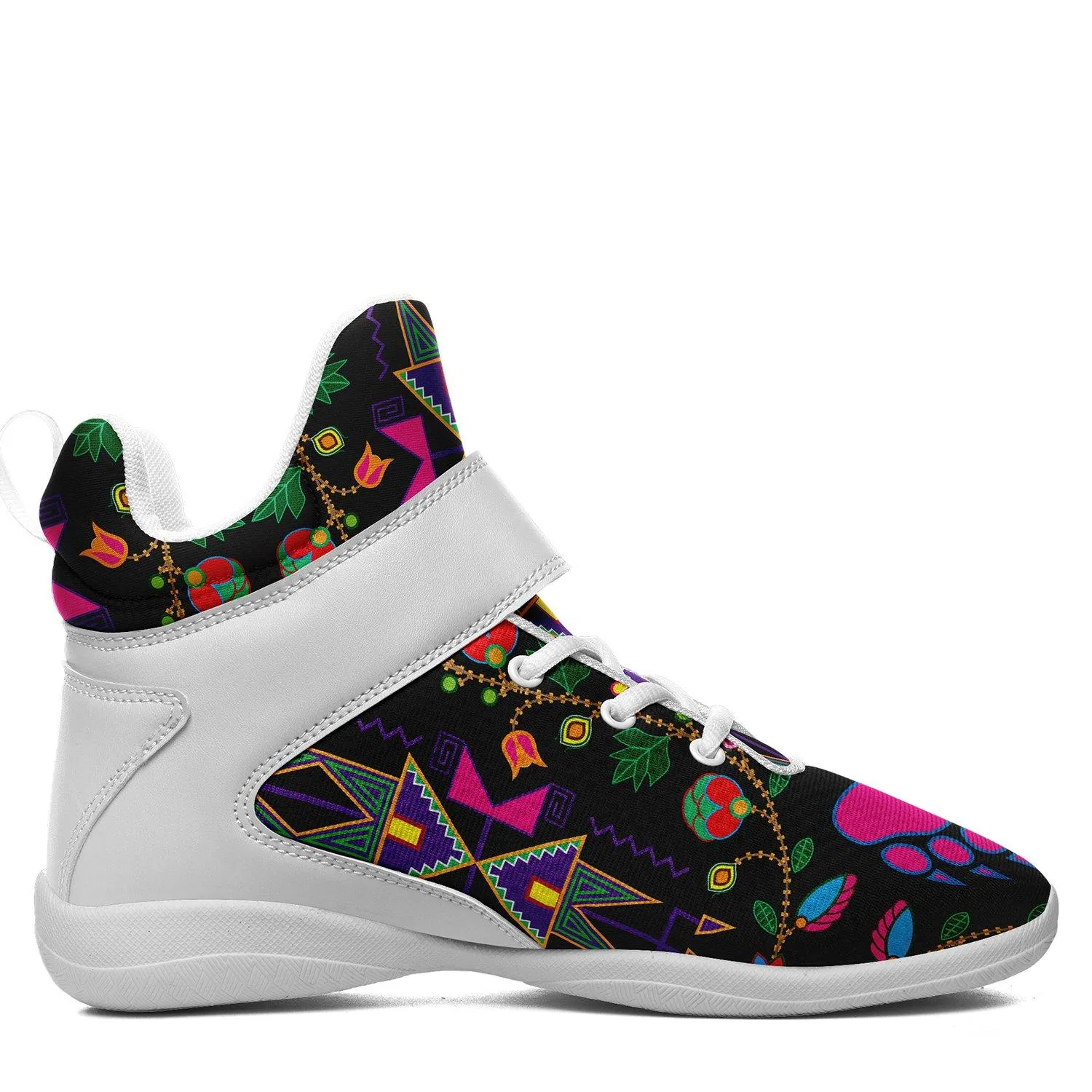 Geometric Floral Fall Black Ipottaa Basketball / Sport High Top Shoes