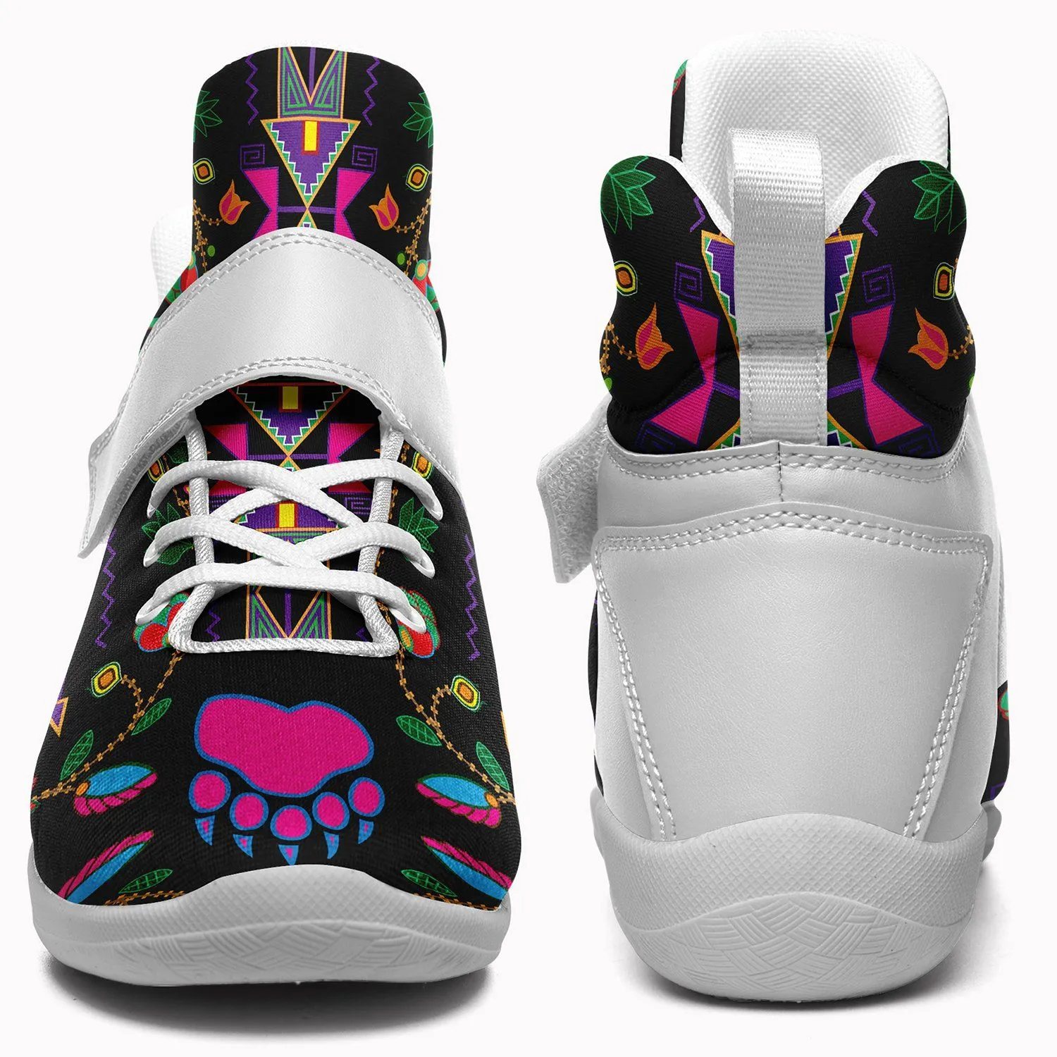 Geometric Floral Fall Black Ipottaa Basketball / Sport High Top Shoes