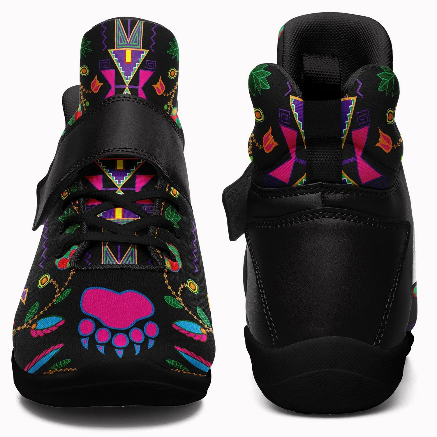 Geometric Floral Fall Black Ipottaa Basketball / Sport High Top Shoes