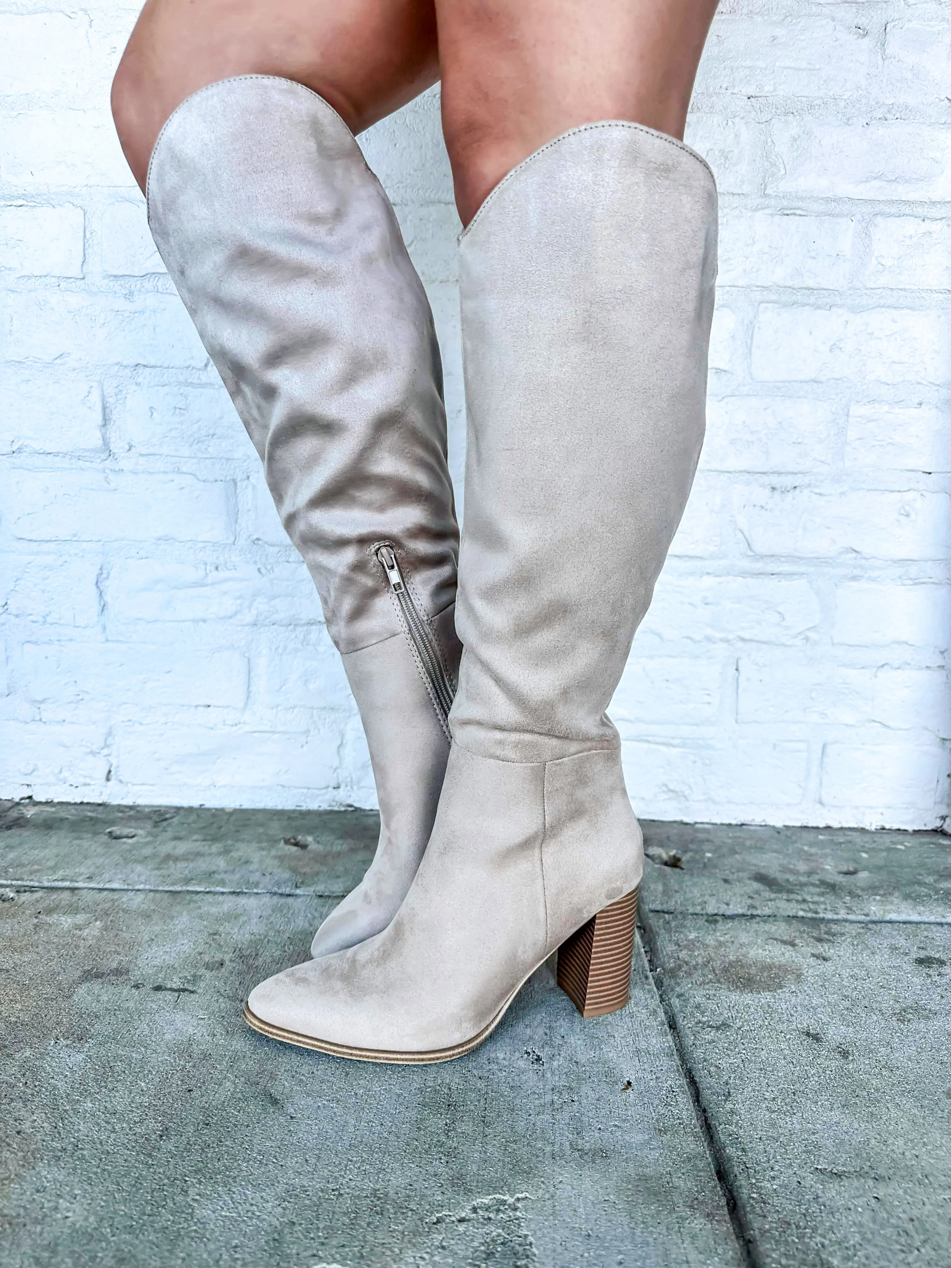 Glam Fall Suede Boot Clay