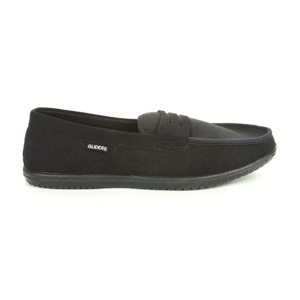 Gliders Black Casual Slip on Shoes For Men EXCITOR By Liberty