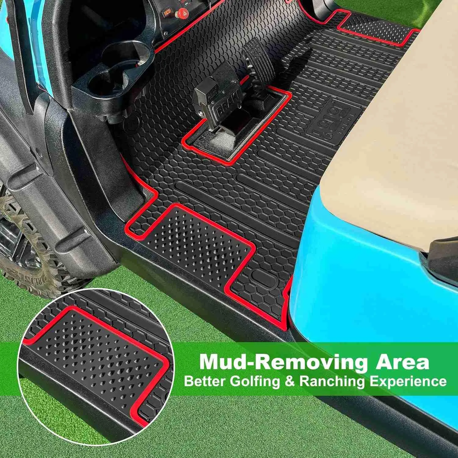 Golf Cart Floor Mats for Club Car Precedent Onward Tempo Villager V4L - 10L0L