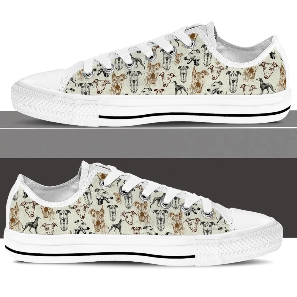 Greyhound Low Top Shoes - Lowtop Casual Shoes Gift For Adults, Dog Printed Shoes, Canvas Shoes For Men, Women