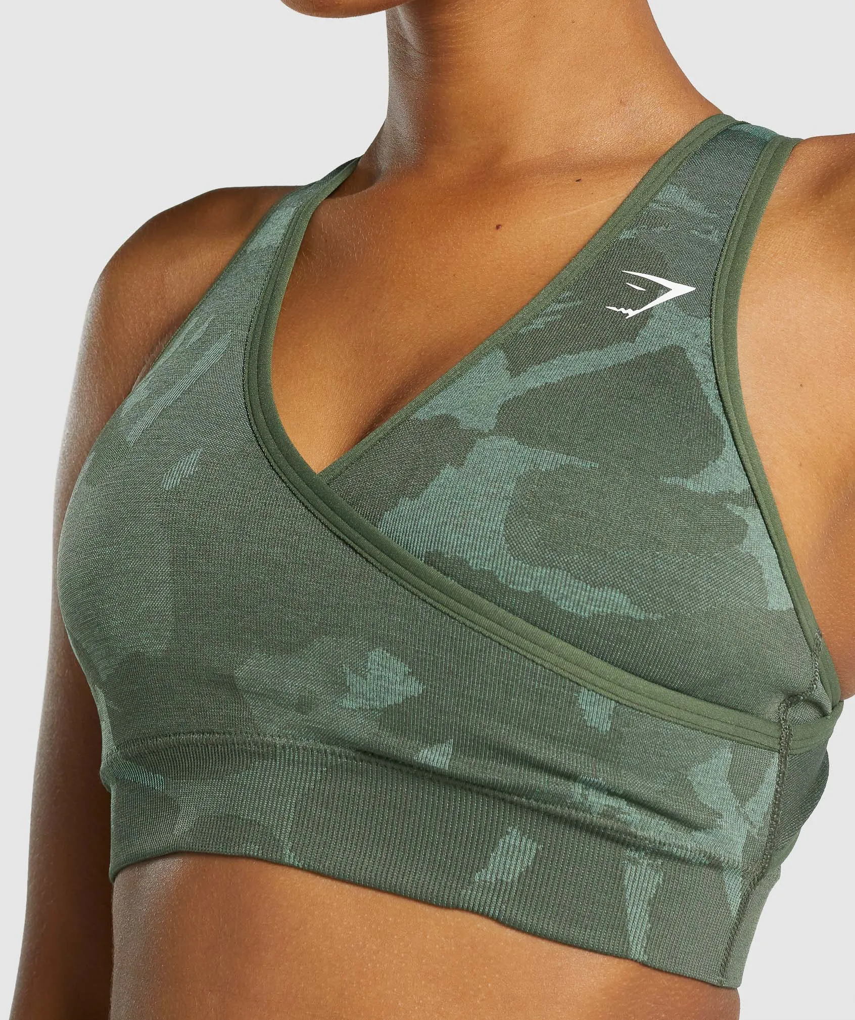 Gymshark Adapt Camo Seamless Sports Bra - Savanna | Green