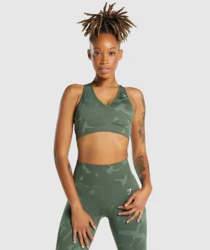 Gymshark Adapt Camo Seamless Sports Bra - Savanna | Green