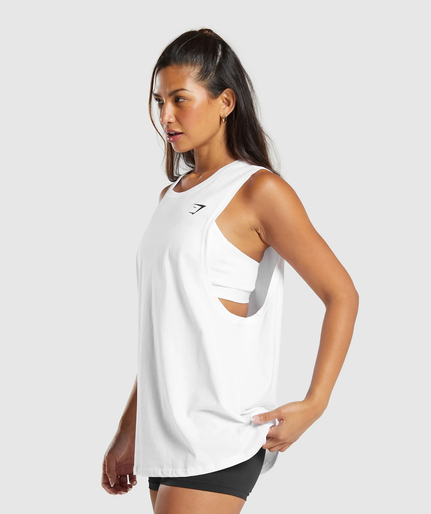 Gymshark Training Drop Arm Tank - White