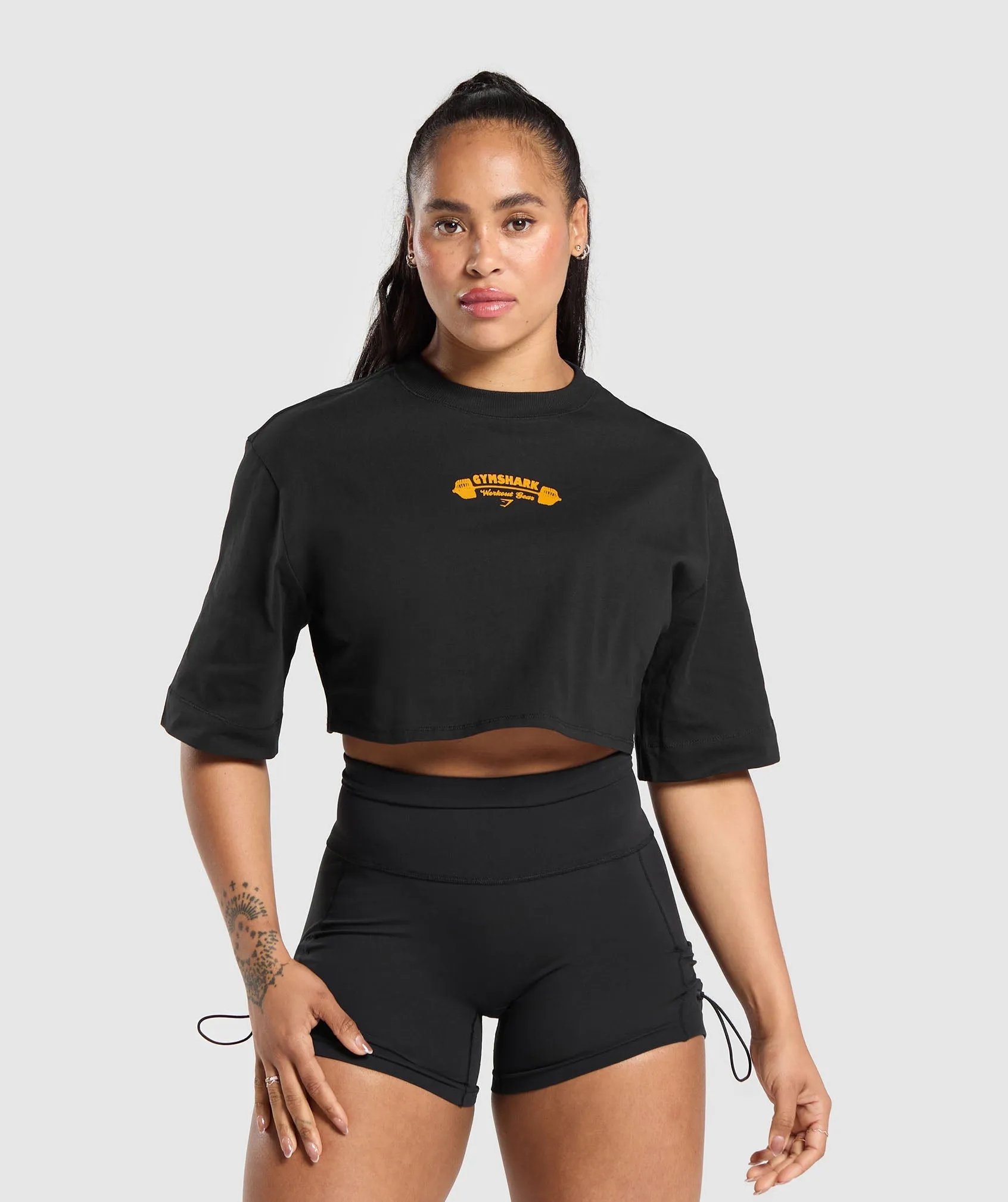 Gymshark Workout Gear Crop Top - Black