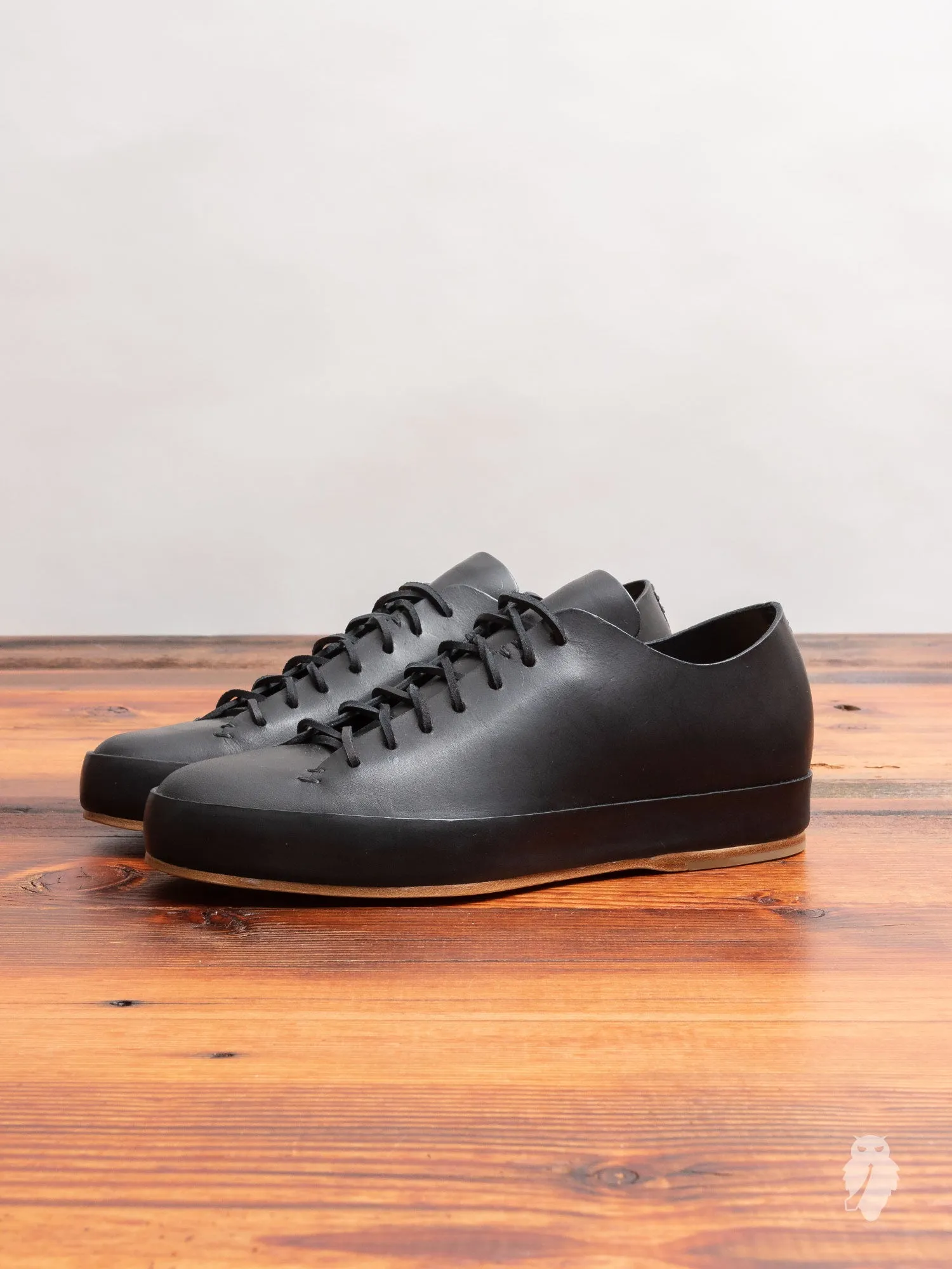 Hand Sewn Low-Top Sneaker in Black