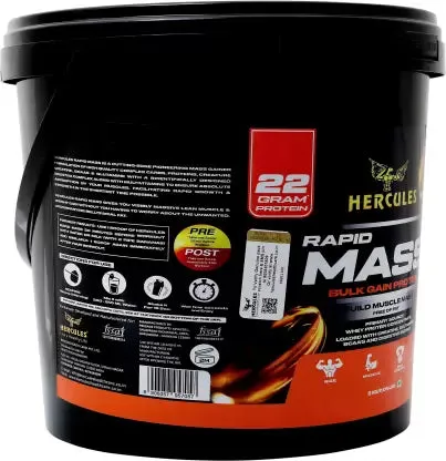 HERCULES Rapid Mass Weight Gainers/Mass Gainers  (5 kg, Chocolate)