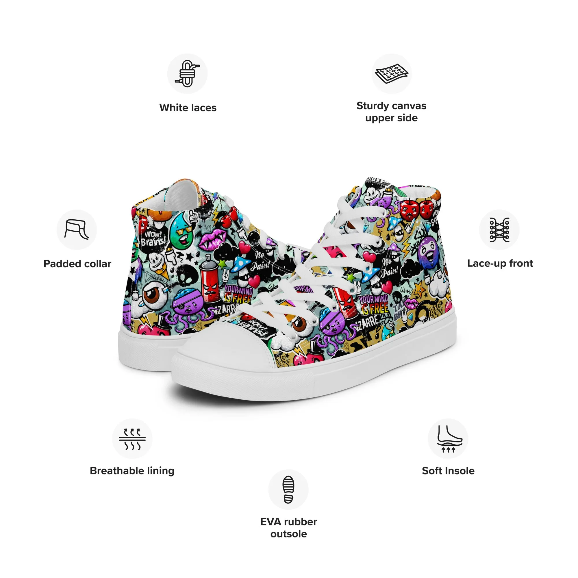 High top canvas shoes - Grafitti