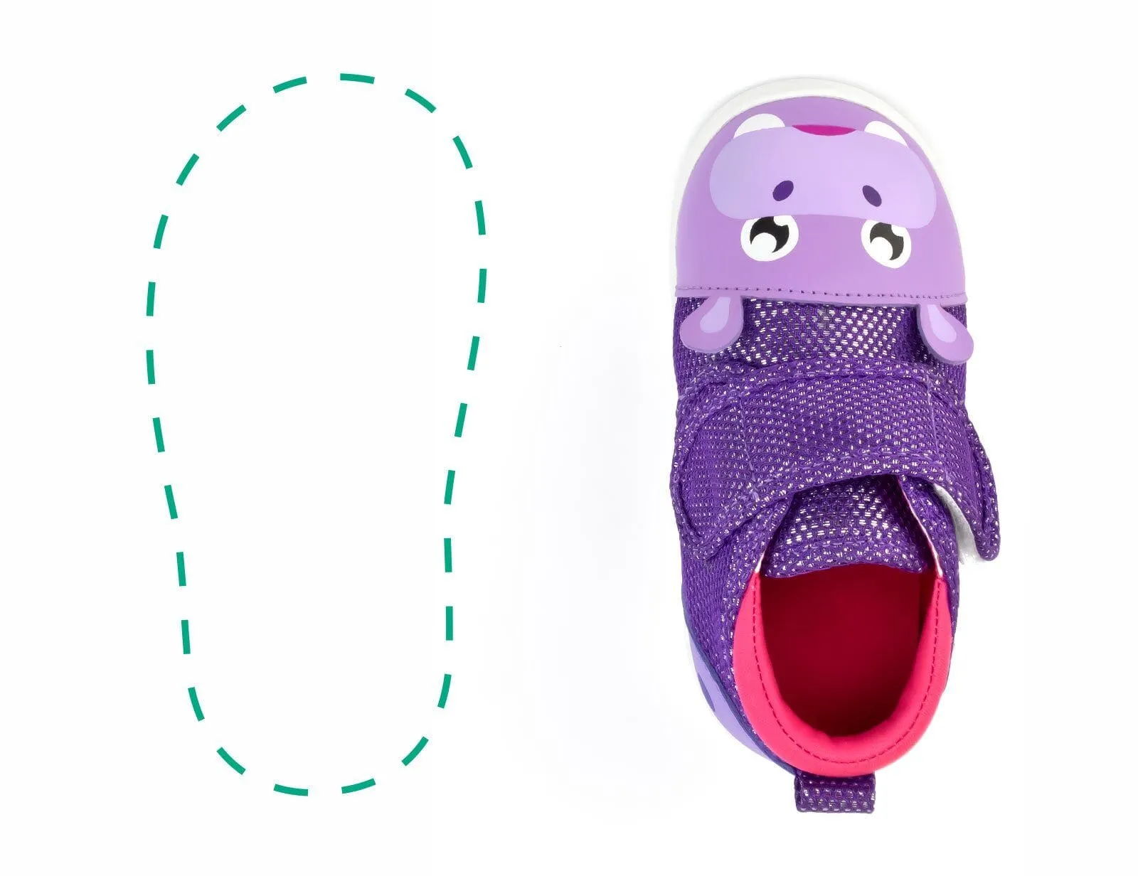 Hippo Single Squeaky Toddler Shoes | Sparkly Purple