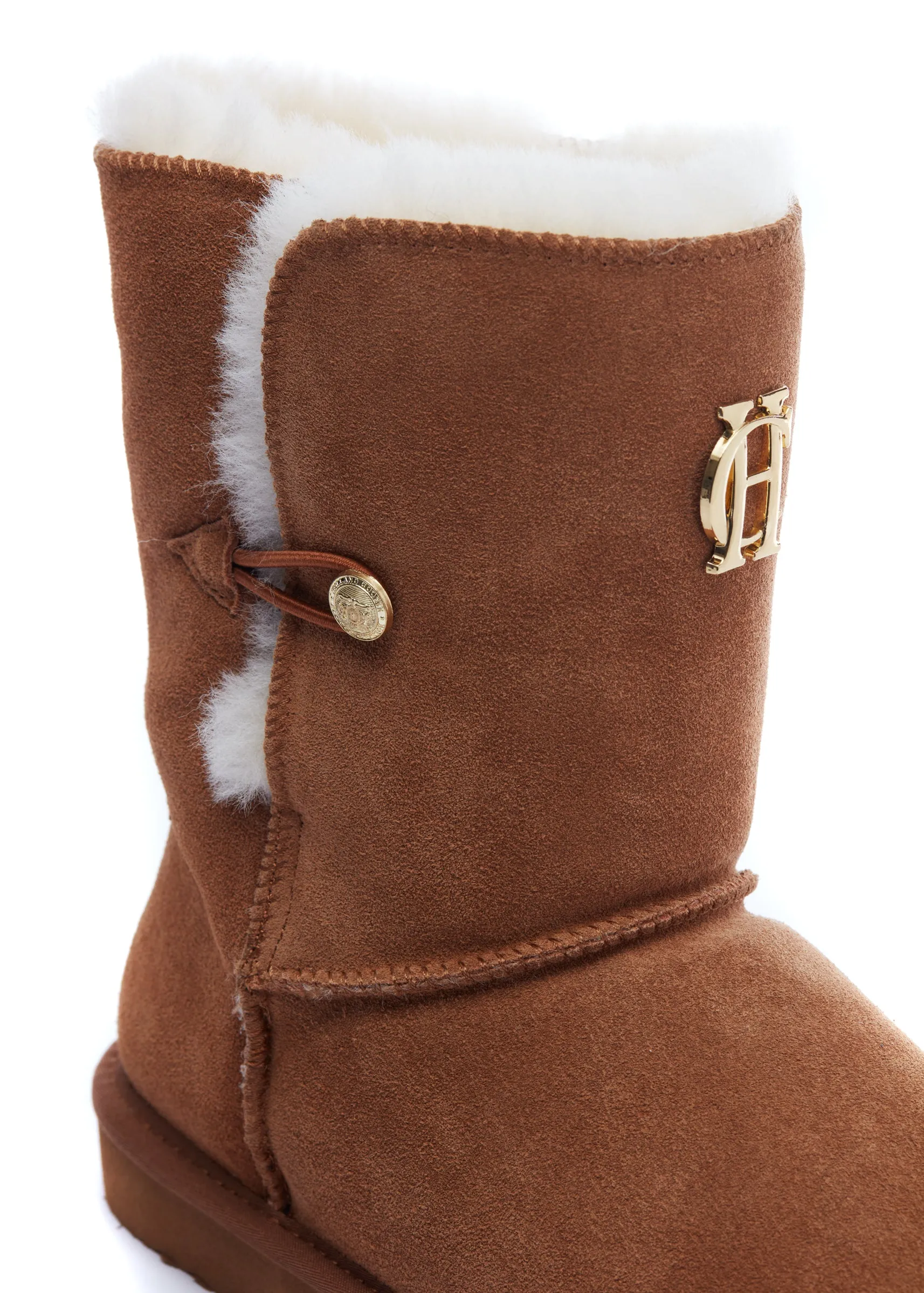 Holland Cooper Shearling Boot in Tan