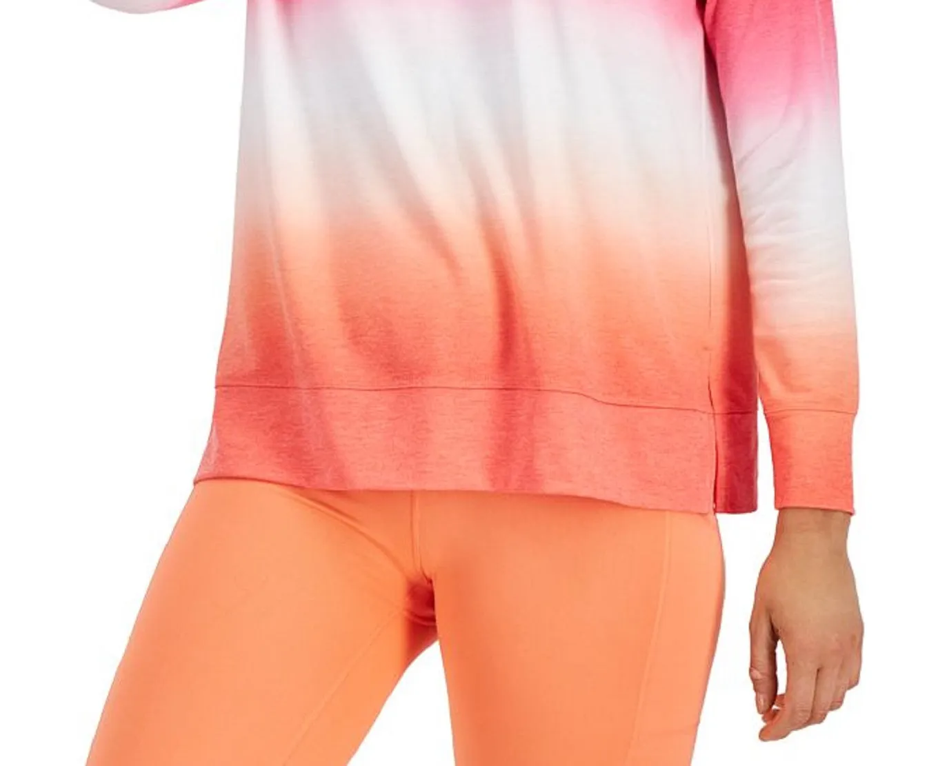 ID Ideology Women's Dip Dye Crewneck Top Orange Size XX-Large