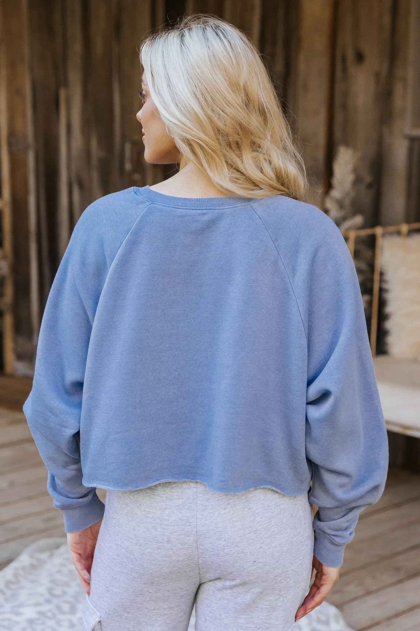 Jenna Blue Fleece Sweatshirt - DOORBUSTER