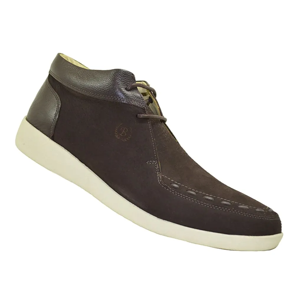 Johnny Famous Bally Style Soho Men's Brown Elephant Leather High Tops