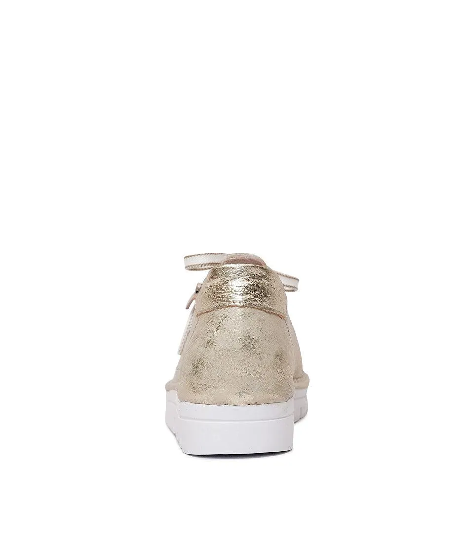 Js-2001 Champagne Leather Sneakers