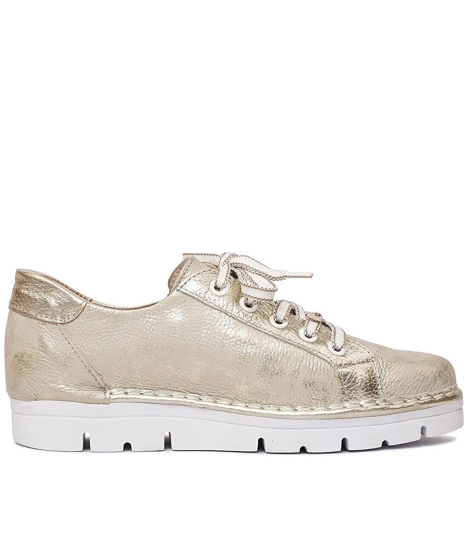 Js-2001 Champagne Leather Sneakers