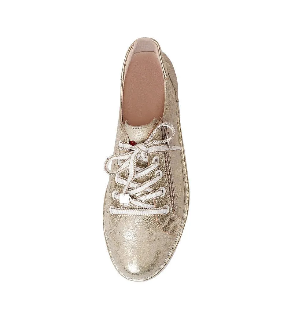 Js-2001 Champagne Leather Sneakers