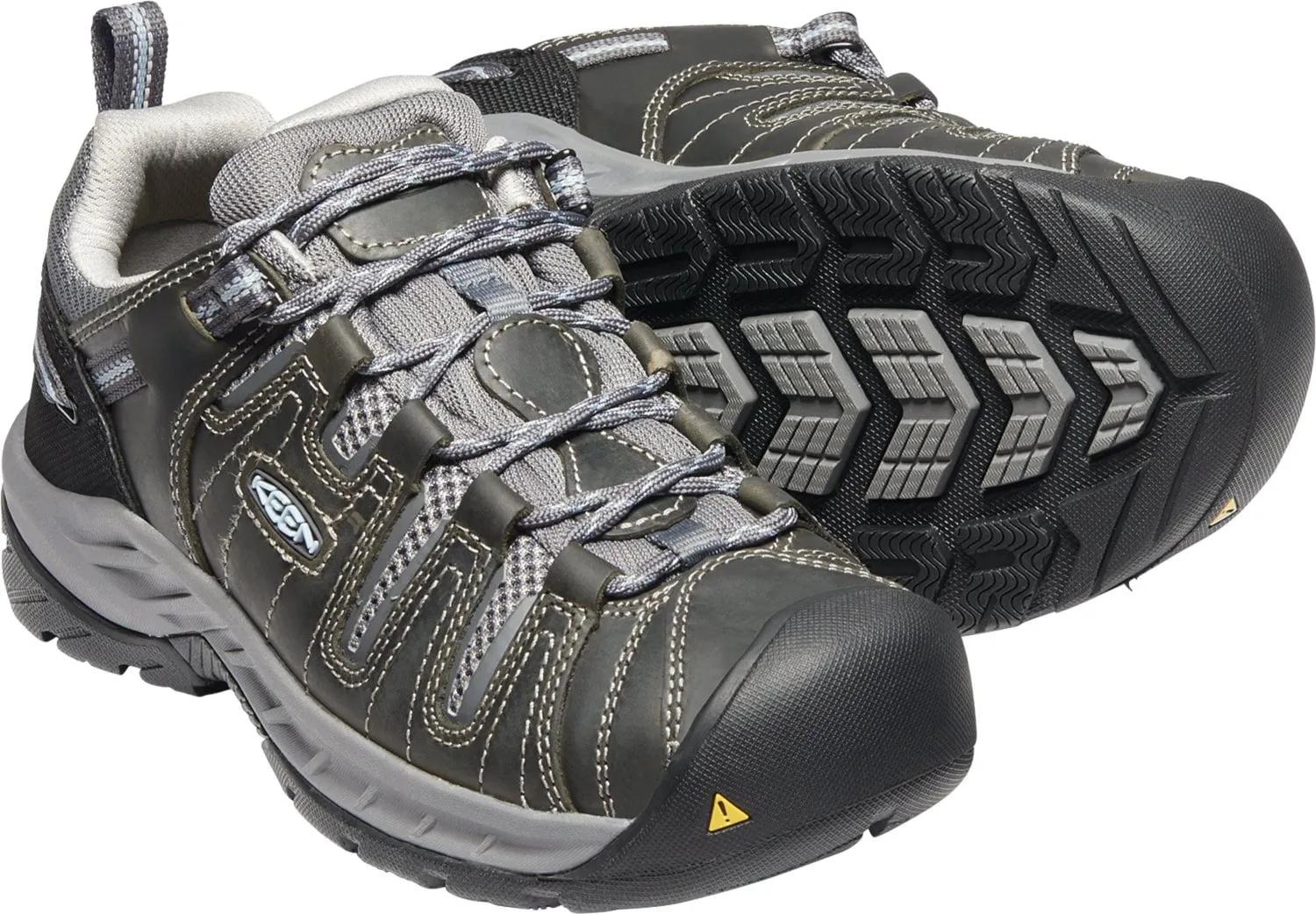 Keen Utility Womens Flint II Soft Toe Steel Grey/Paloma Leather Work Shoes