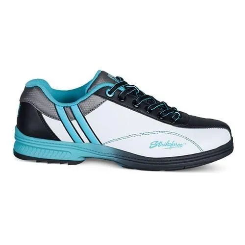 KR Strikeforce Womens Starr White/Black/Teal Right Hand Bowling Shoes