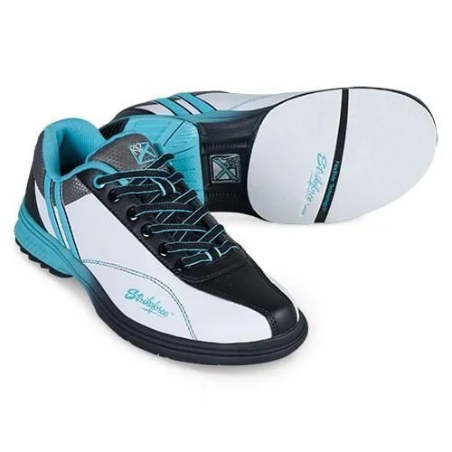 KR Strikeforce Womens Starr White/Black/Teal Right Hand Bowling Shoes