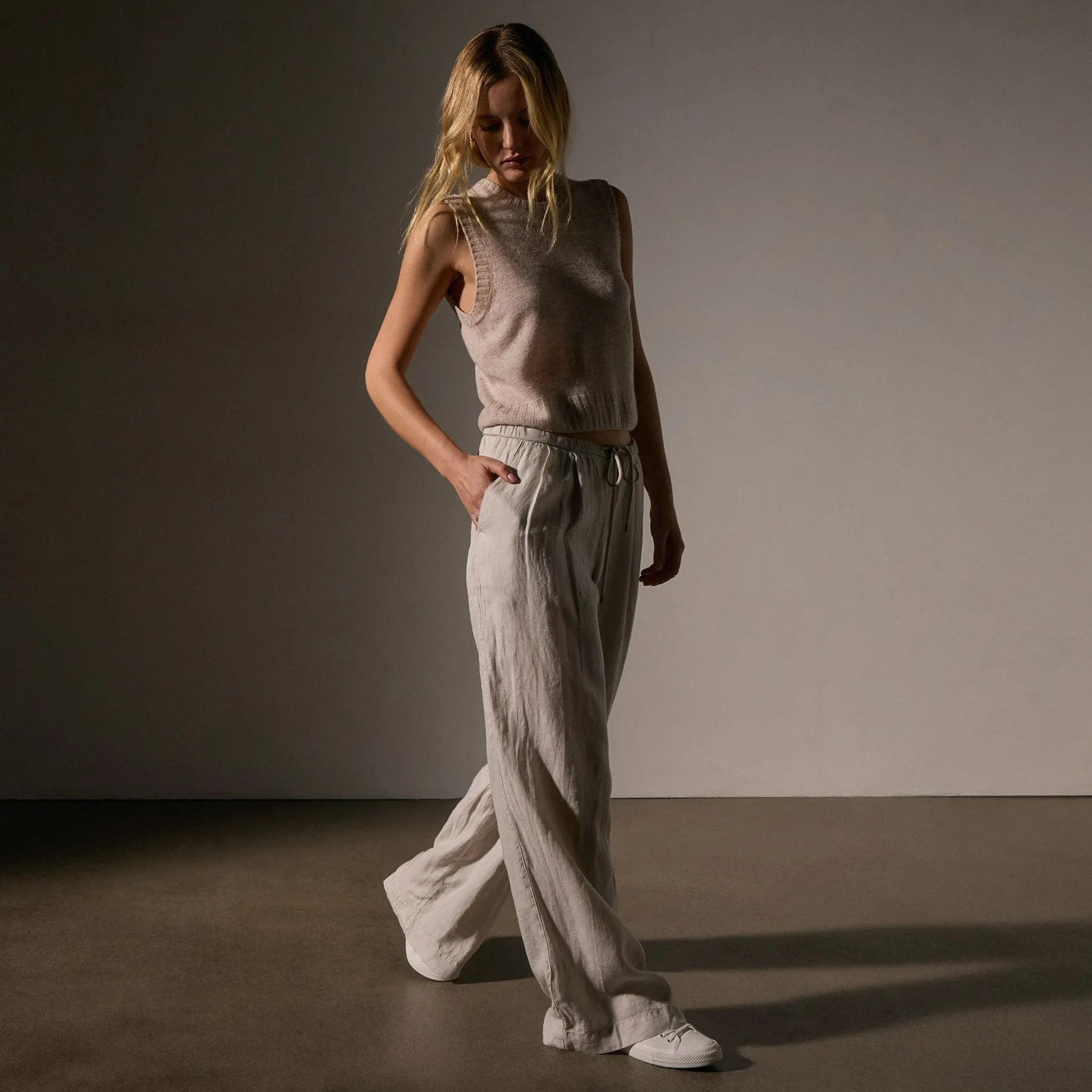 Linen Soft Drape Pant - Salt Pigment