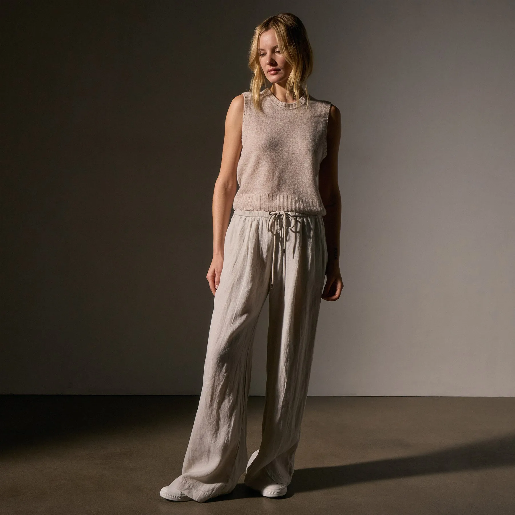 Linen Soft Drape Pant - Salt Pigment