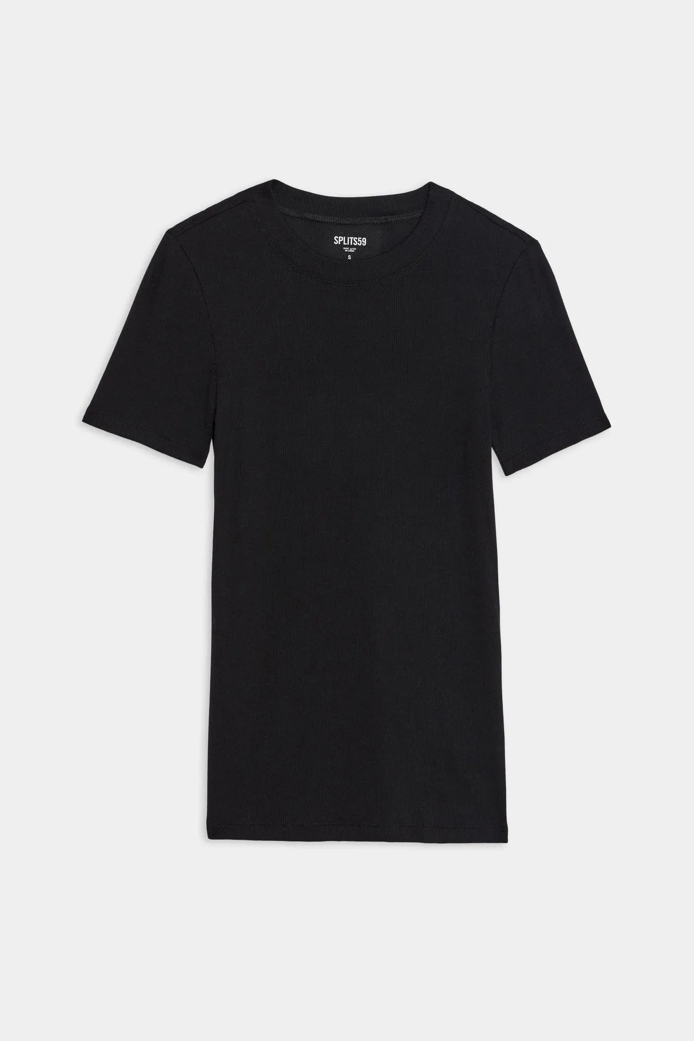 Louise Rib Short Sleeve in Black