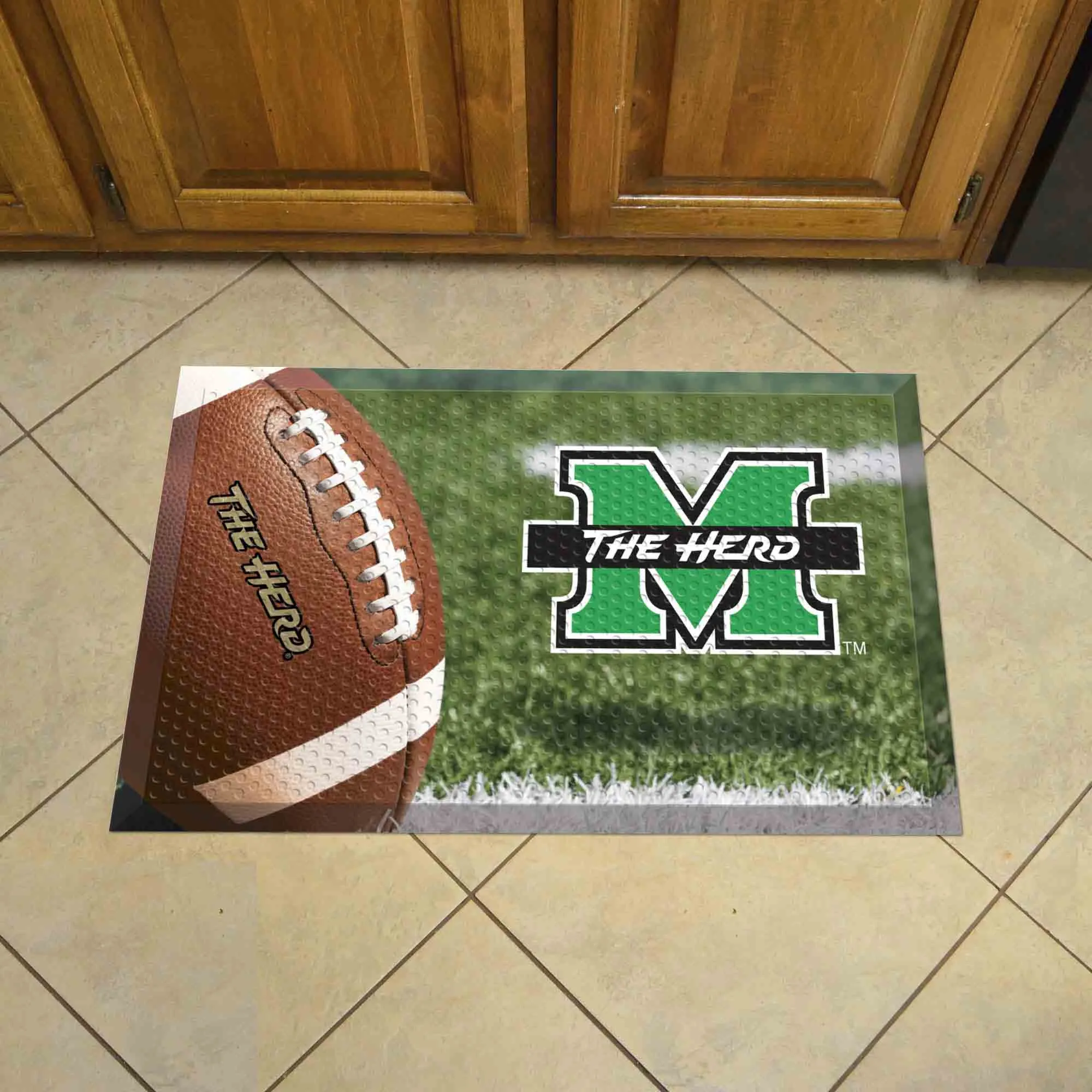 Marshall Thundering Herd Rubber Scraper Door Mat