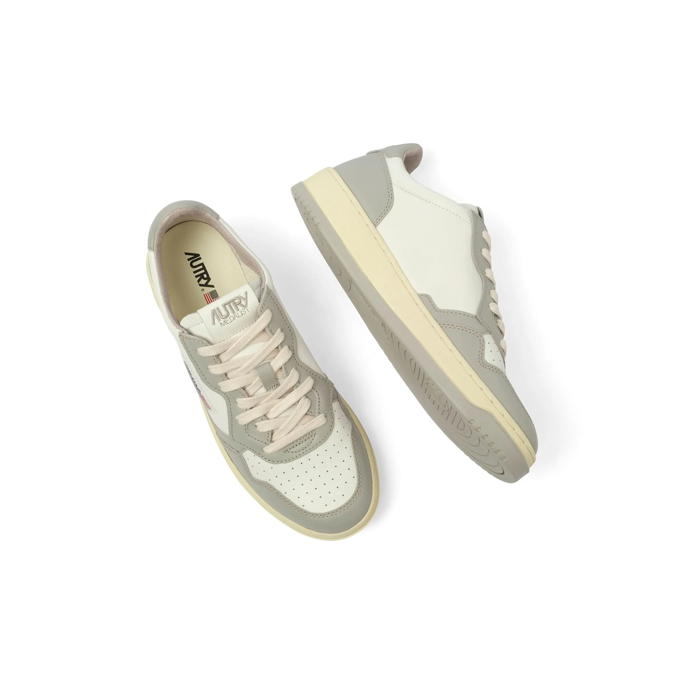 Medalist Low Bicolour Sneakers in White/Vapor