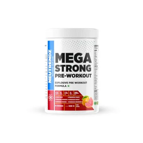 MEGA STRONG PRE WORKOUT 500gm Blue Lemonade (Pink Guava)