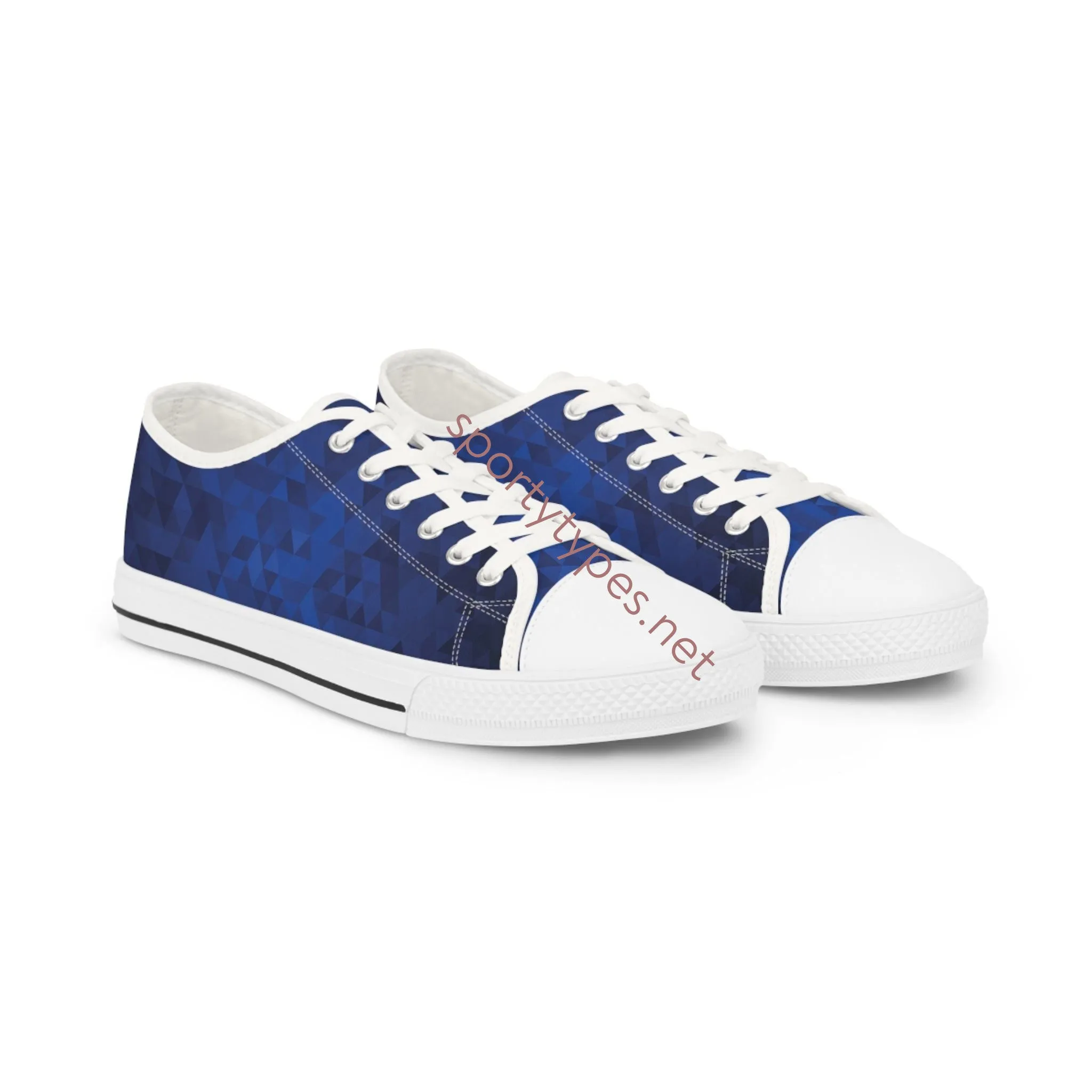 Men's Blue Canvas Low Top Sneakers