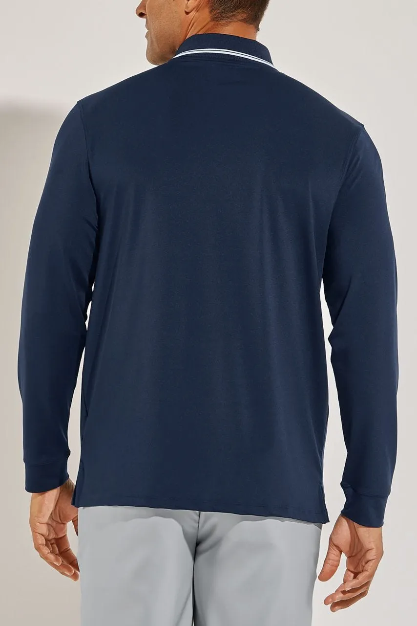 Men's Erodym Long Sleeve Golf Polo  |  Navy