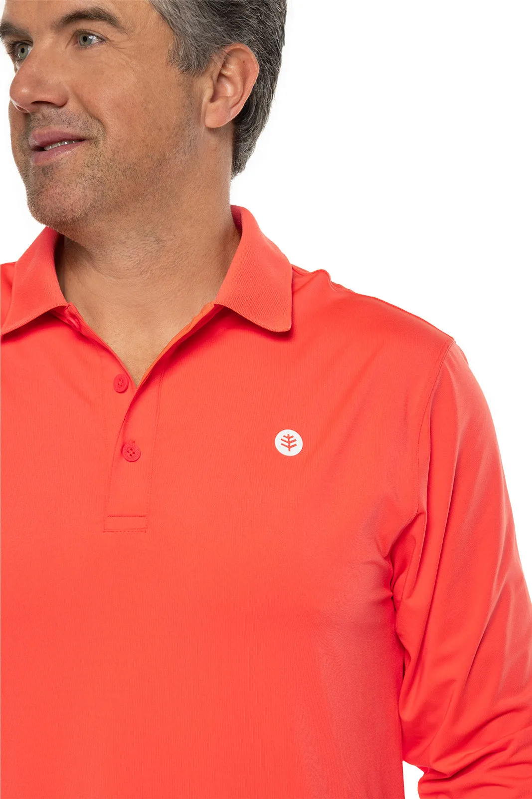 Men's Erodym Long Sleeve Golf Polo  |  Vivid Coral