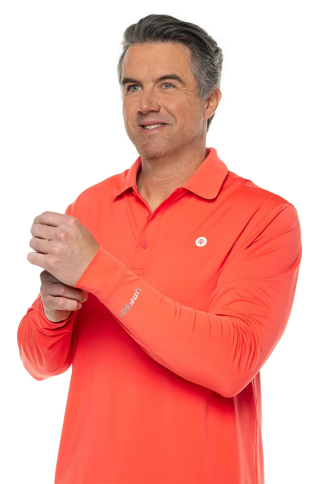 Men's Erodym Long Sleeve Golf Polo  |  Vivid Coral