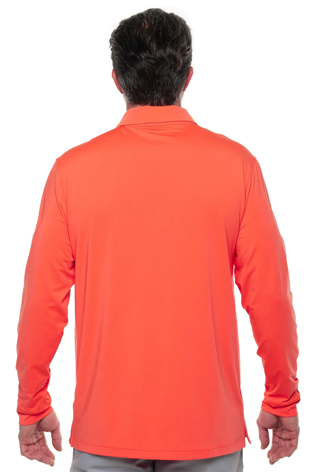 Men's Erodym Long Sleeve Golf Polo  |  Vivid Coral